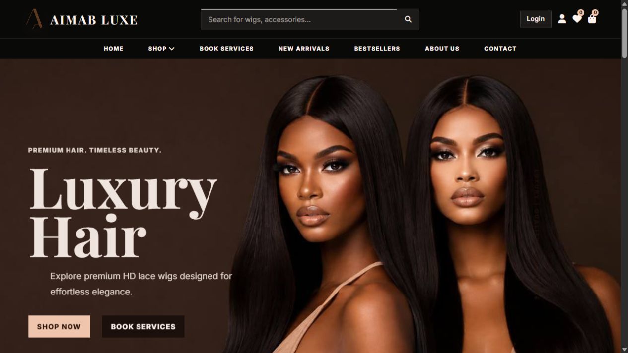 Aimabluxe website preview