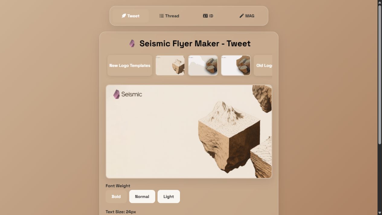 Seismic Flyer Generator website preview
